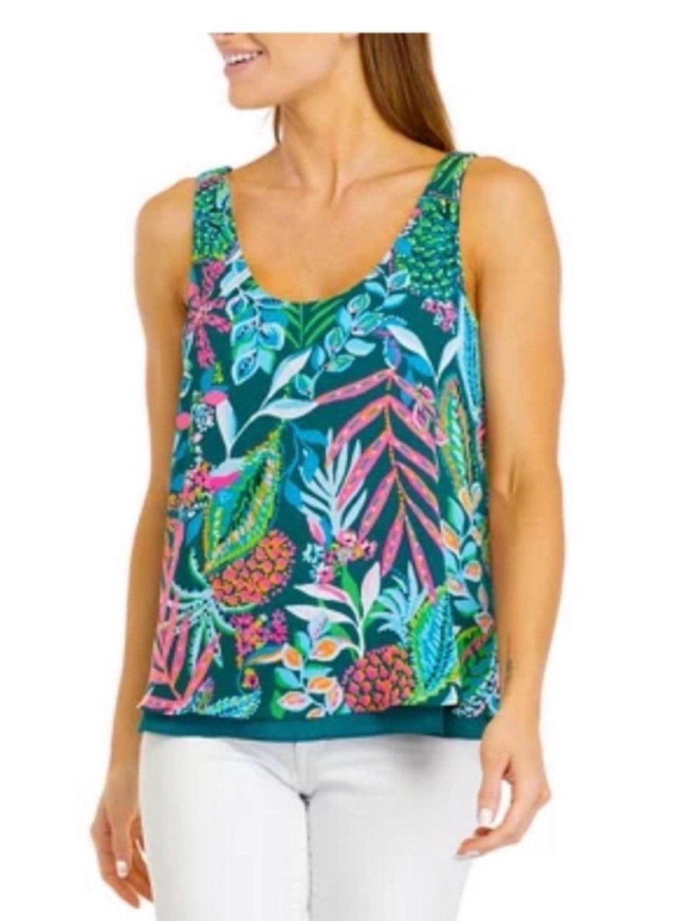 Women’s Lilly Pulitzer Florin Hem Reversible Sleeveless Tank Sunshine Jungle